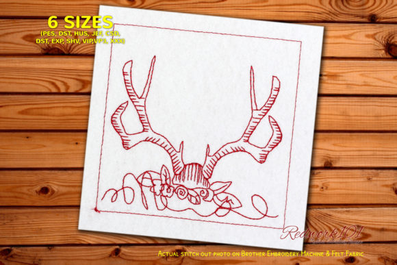 A Designer's Review of the Antlers Horns Bluework Embroidery File