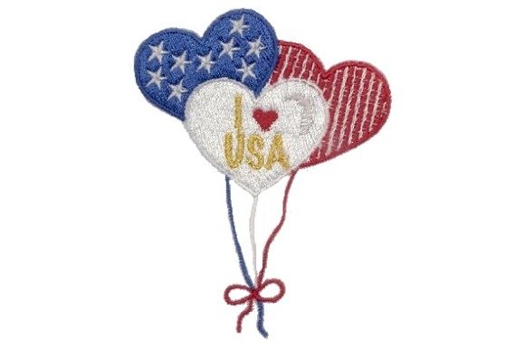Patriotic Heart Balloons Embroidery Design Review