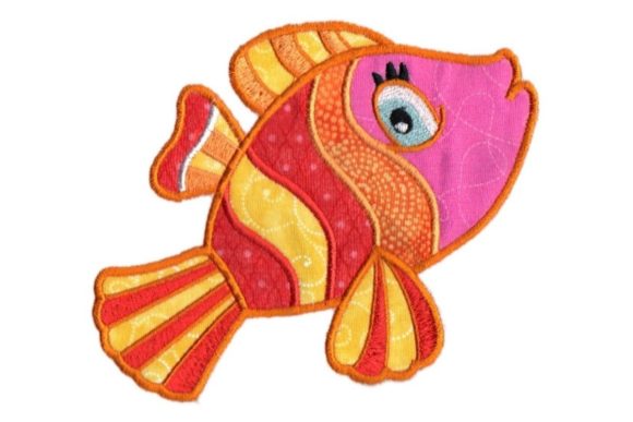 Red Orange and Pink Tropical Fish for Branded Merchandise
